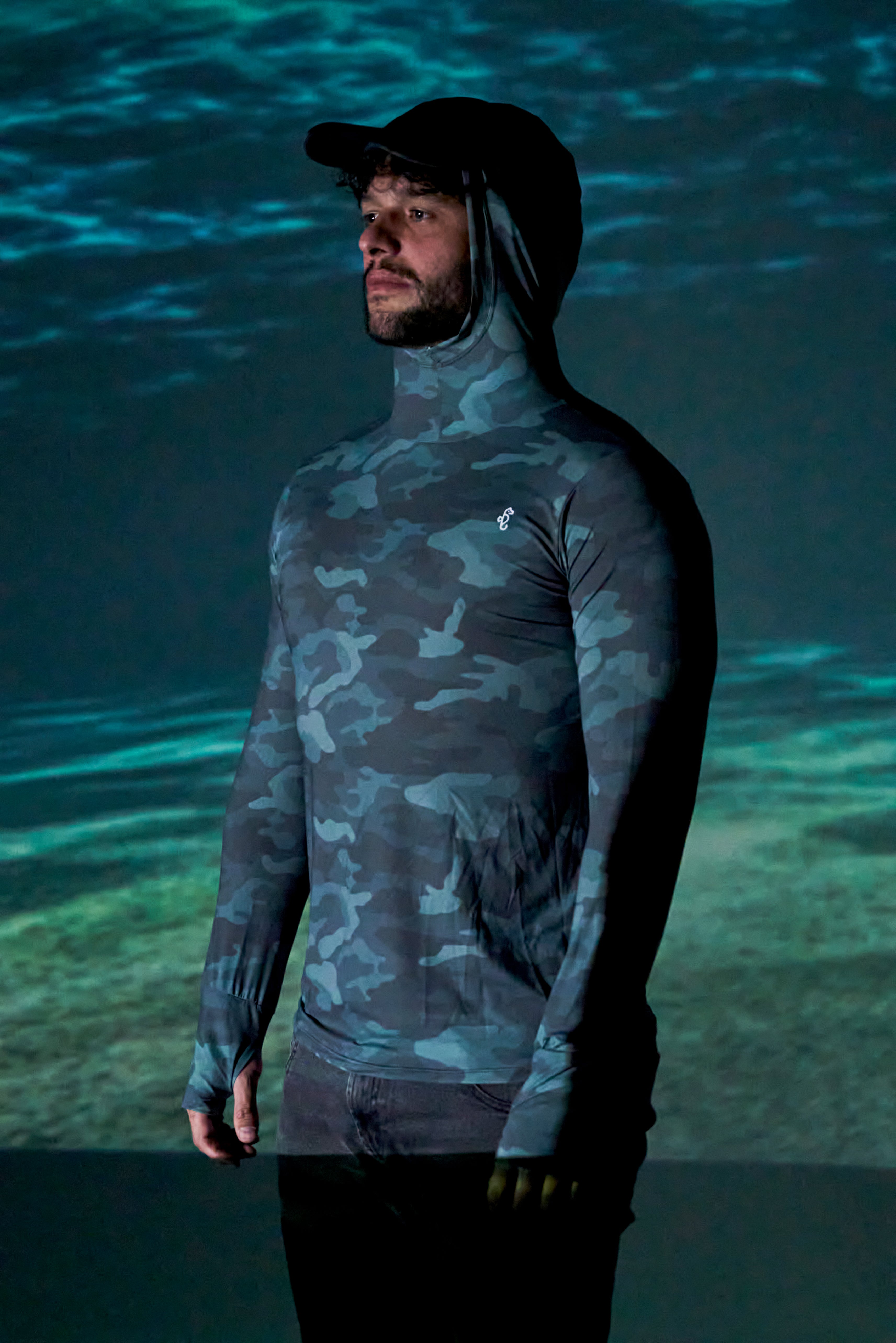 Lycra Masculina Capuz Camuflado
