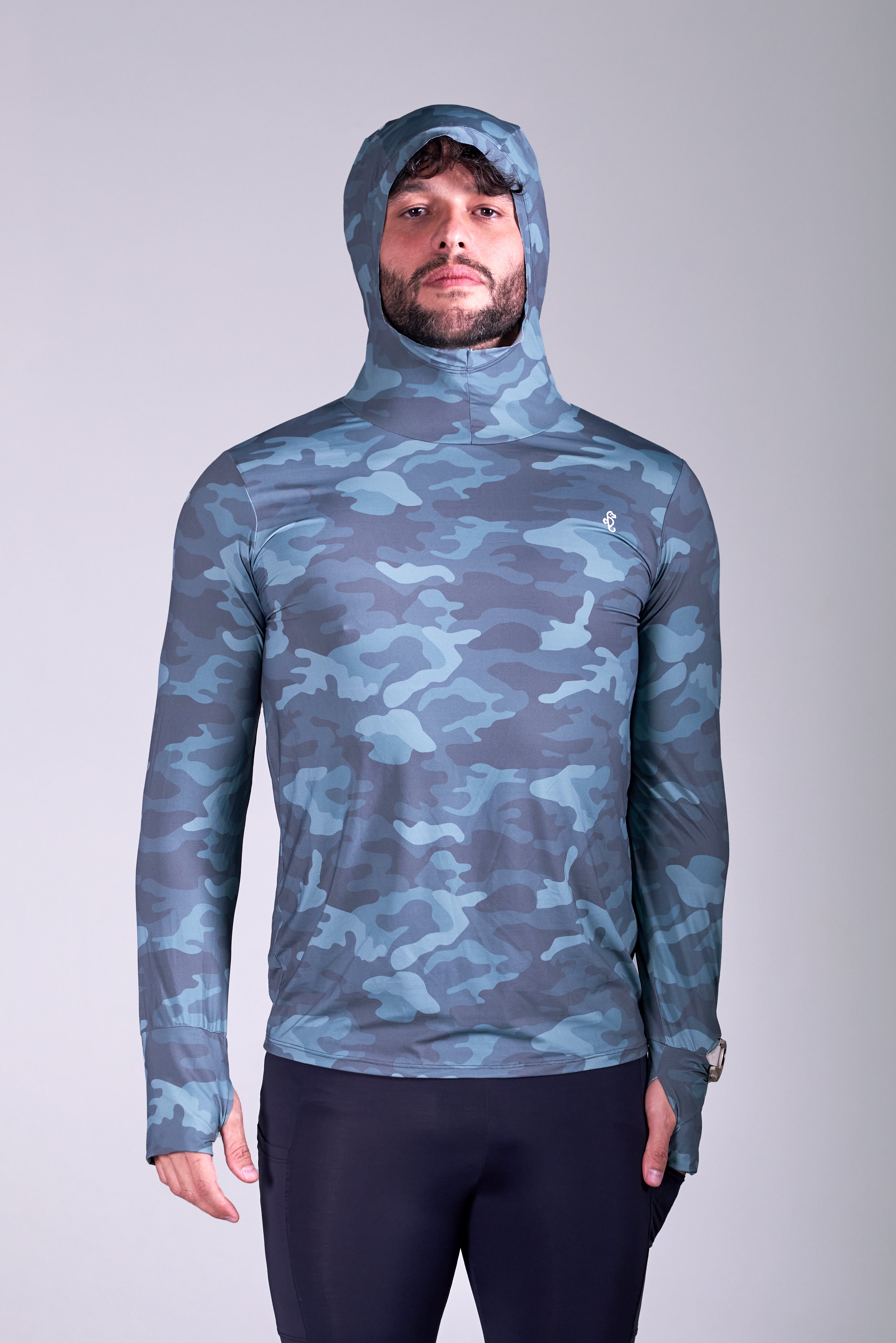 Lycra Masculina Capuz Camuflado