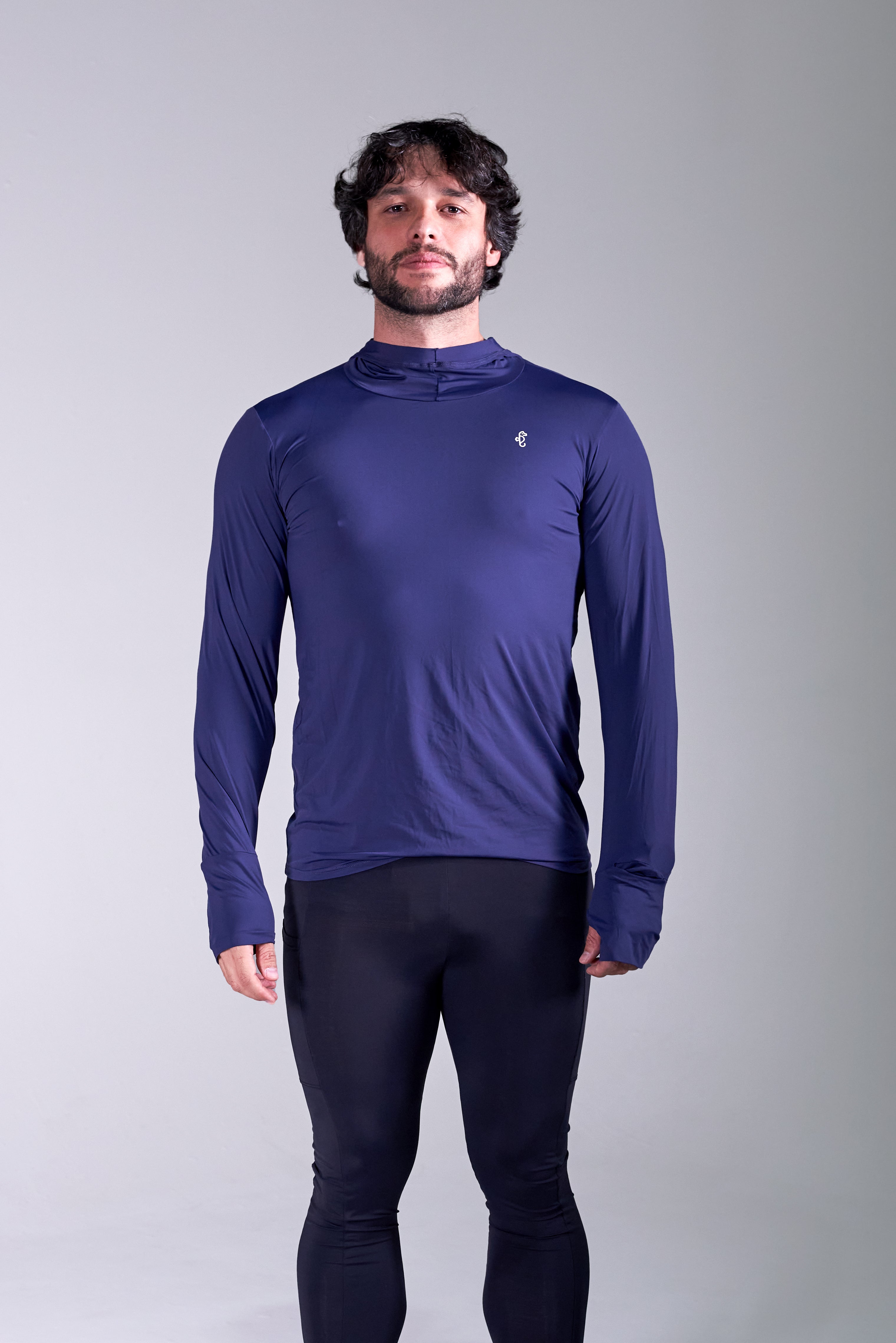 Lycra Masculina Capuz Azul Marinho