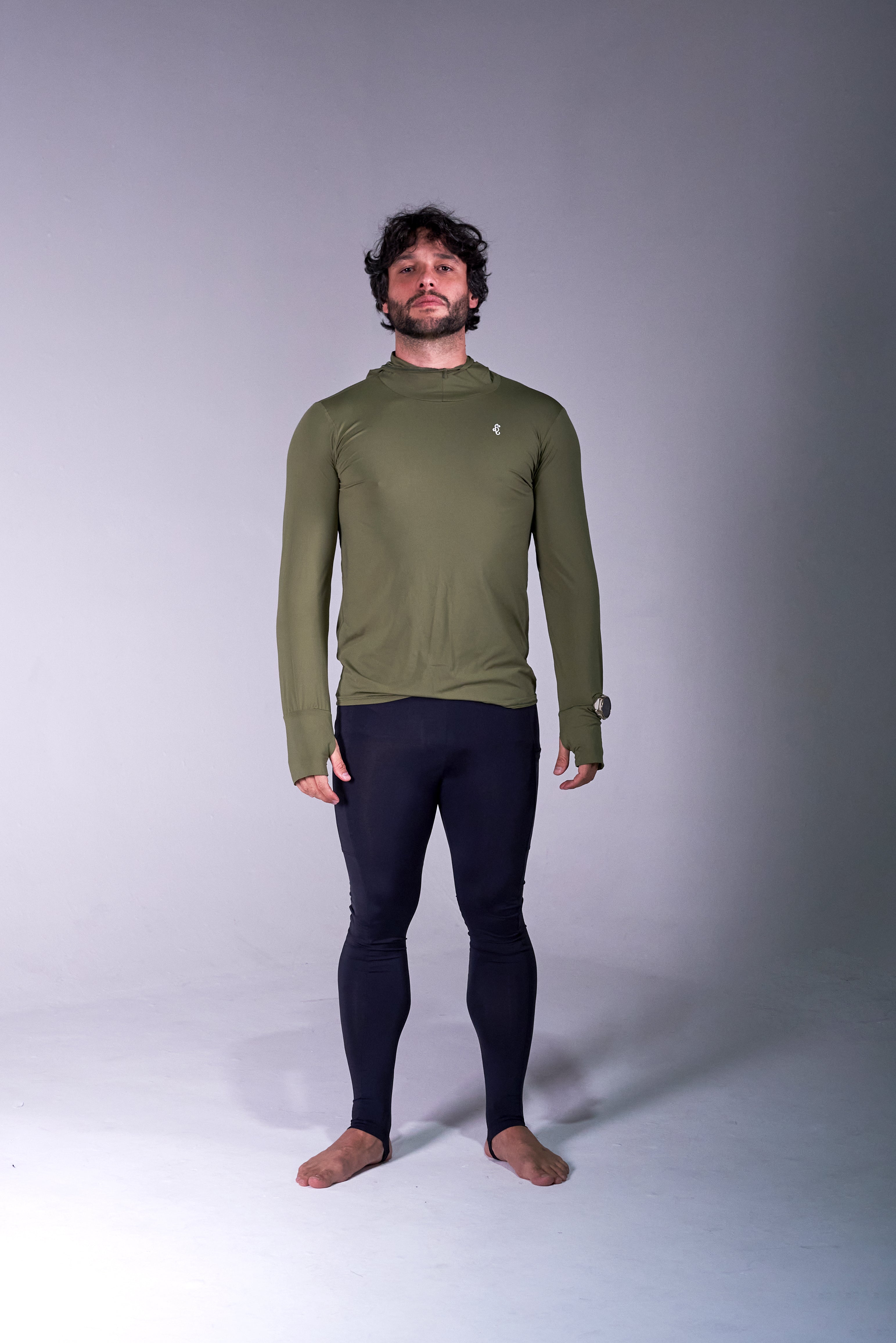 Lycra Masculina Capuz Verde Militar