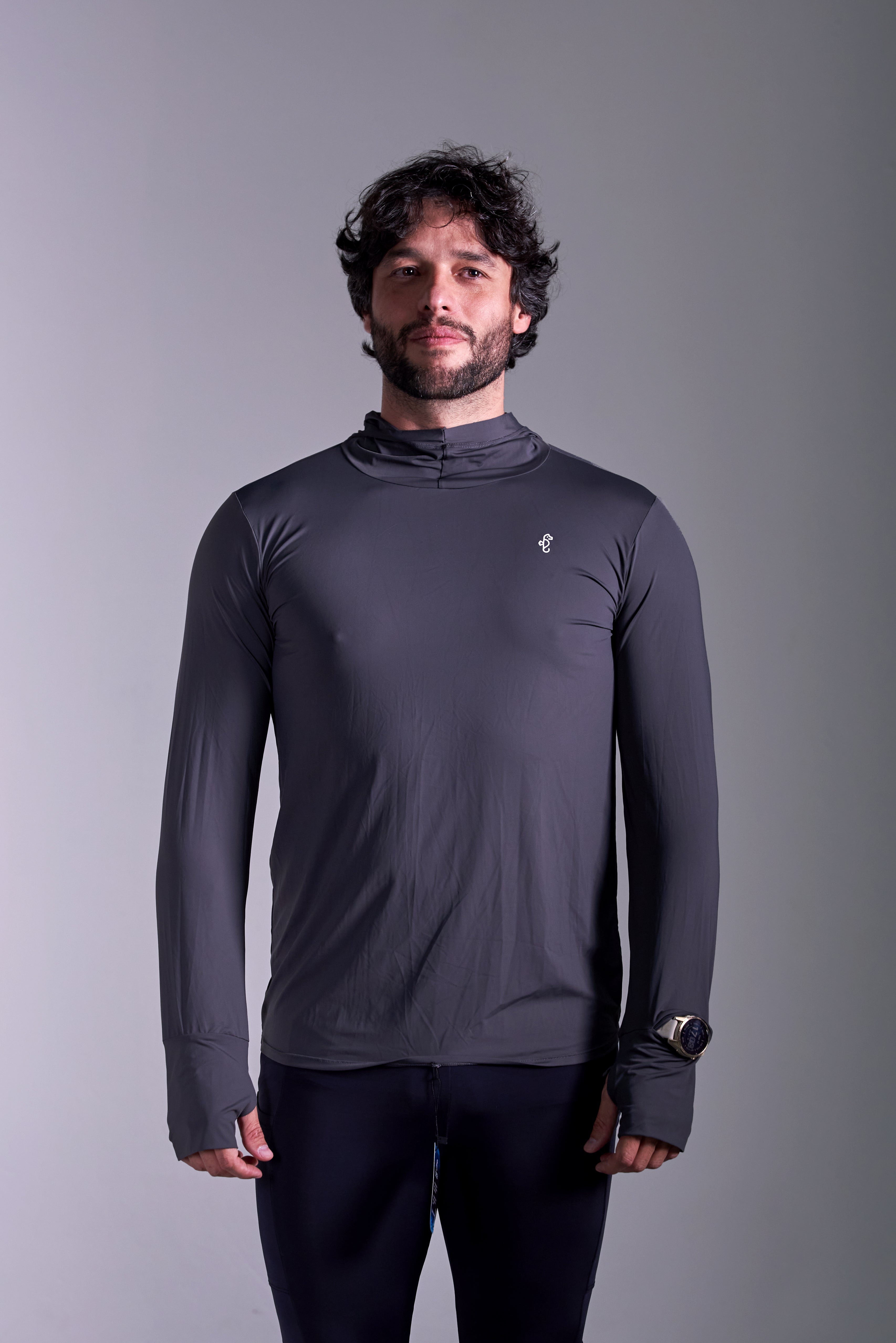 Lycra Masculina Capuz Grafite