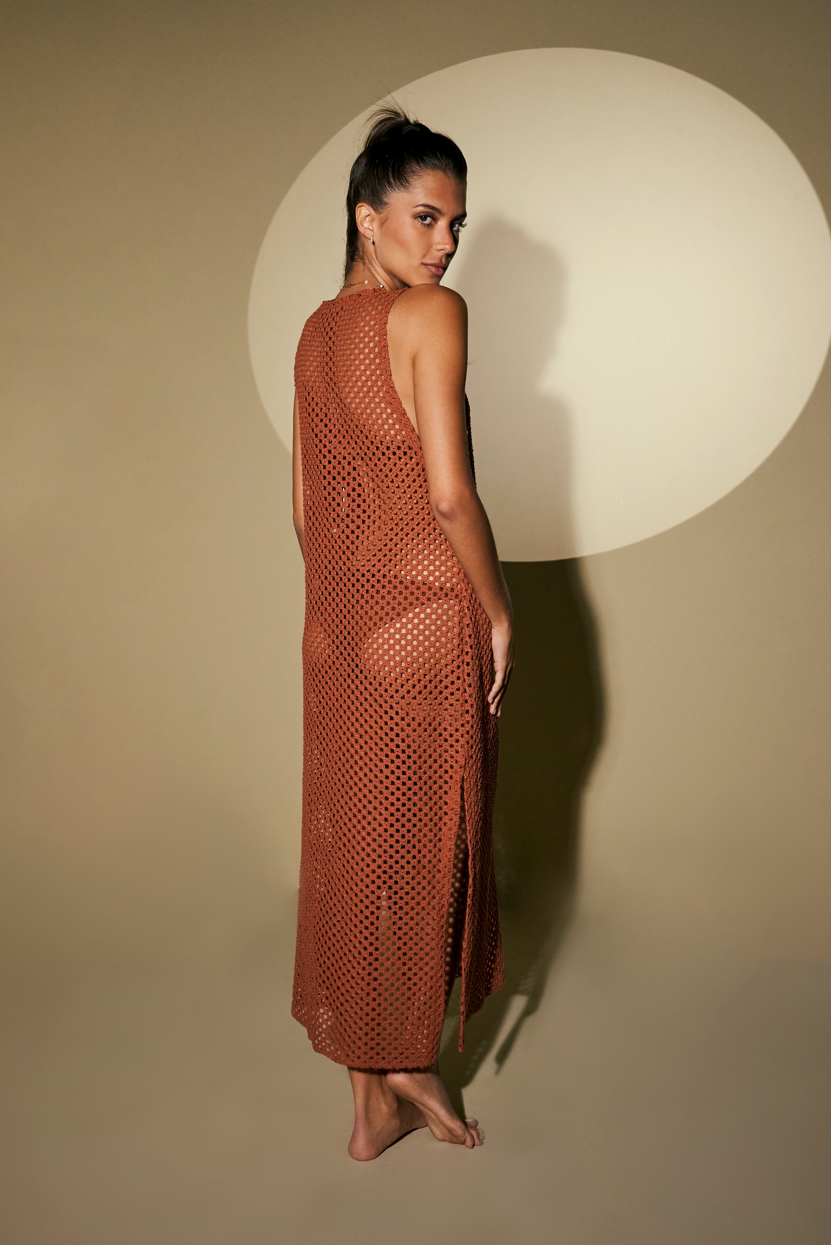 Vestido ou saída de praia Beth Caramelo