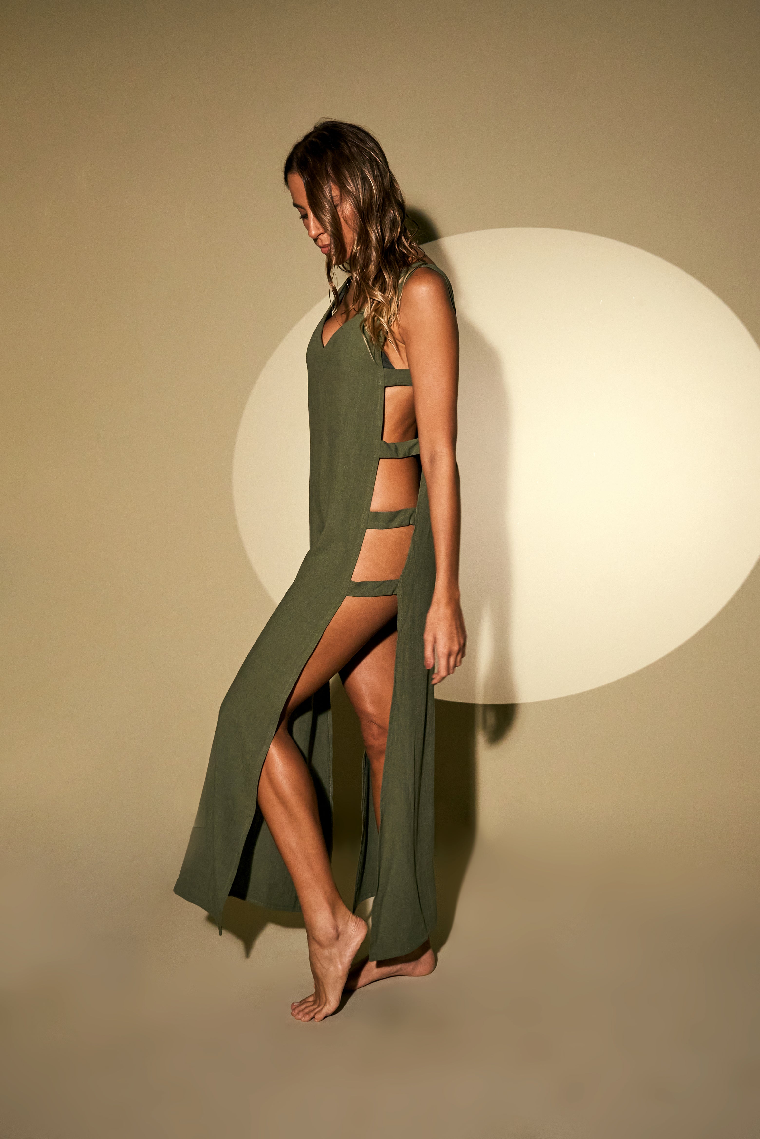 Vestido ou saída de praia Thaís Verde Militar