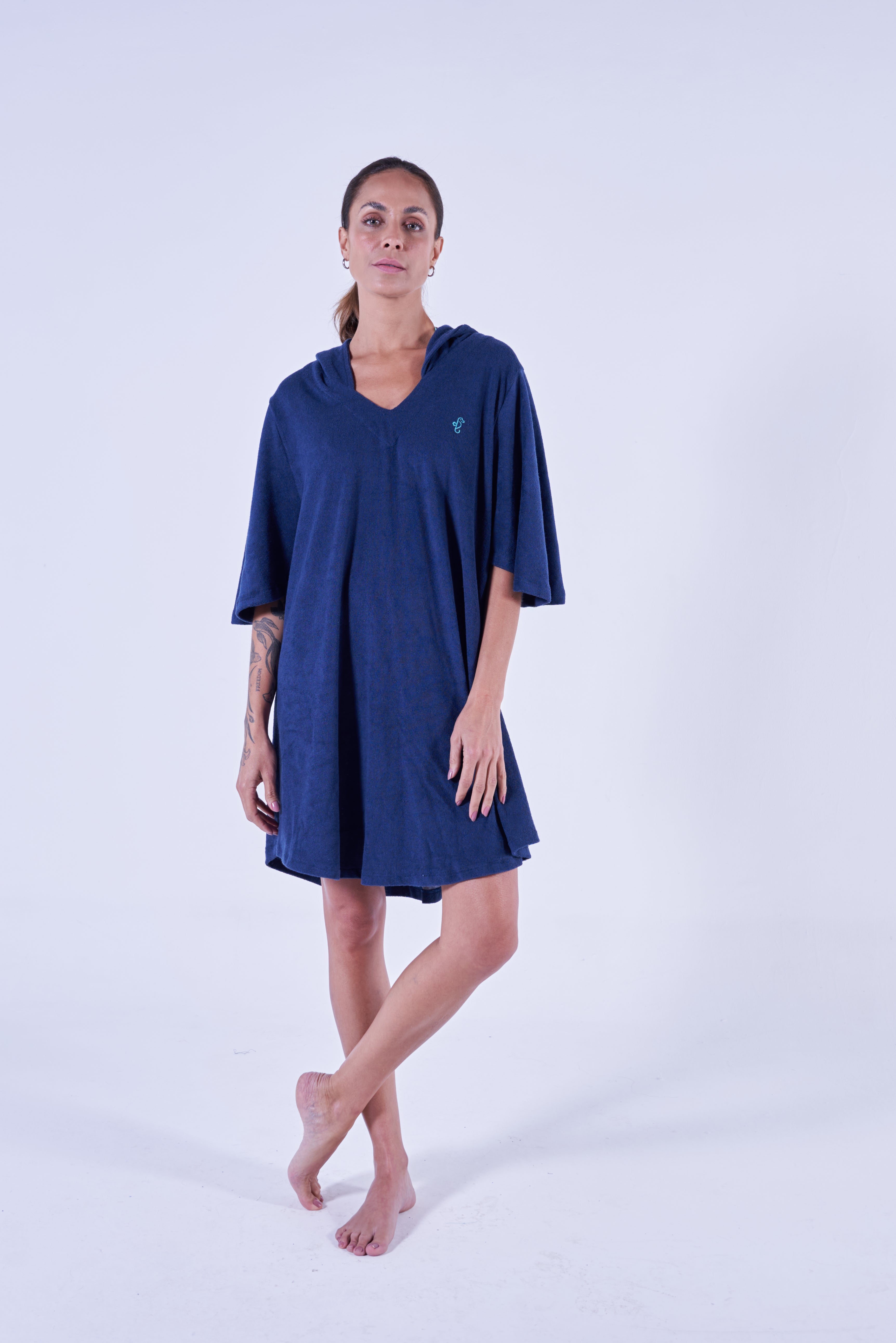 Poncho Feminino Azul Marinho