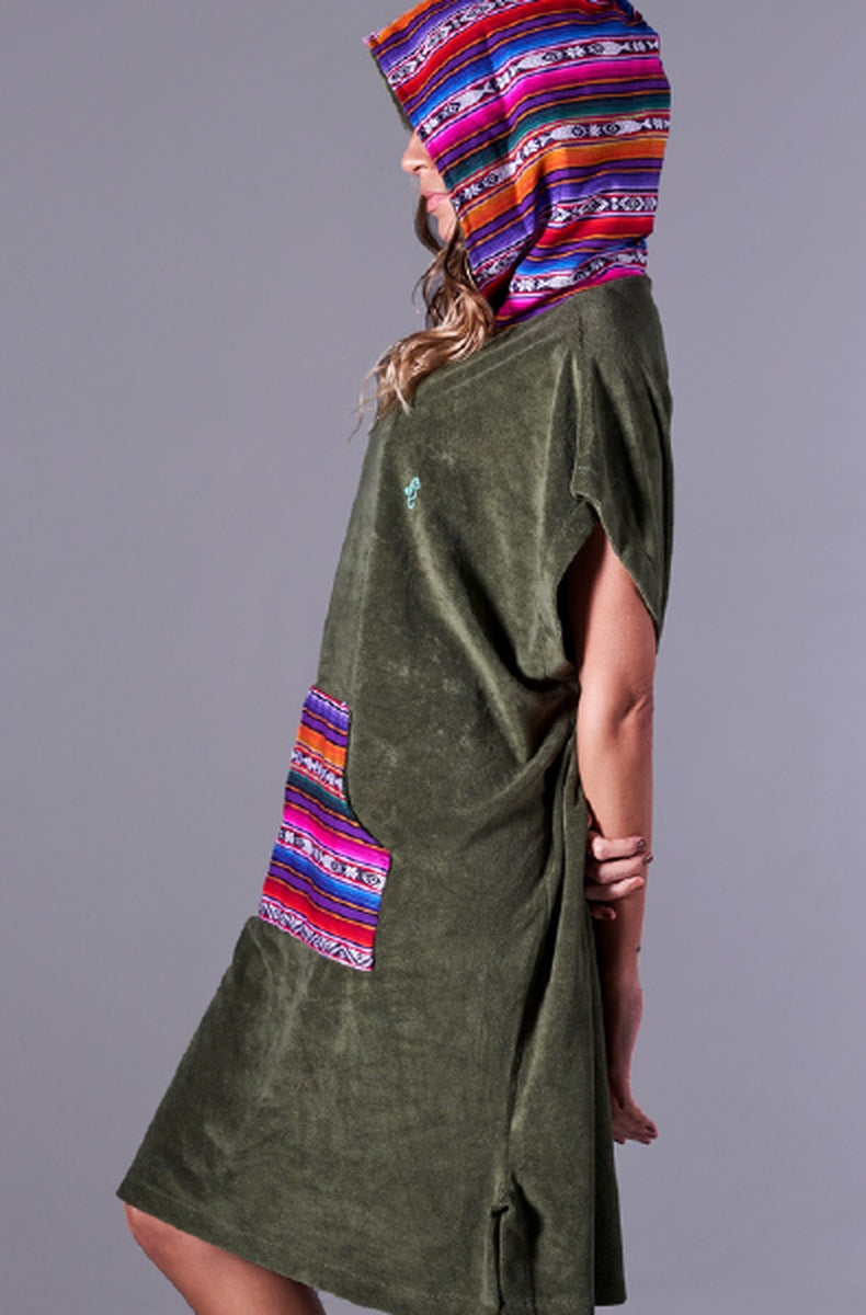 Poncho Unisexx Mexicano Verde Militar