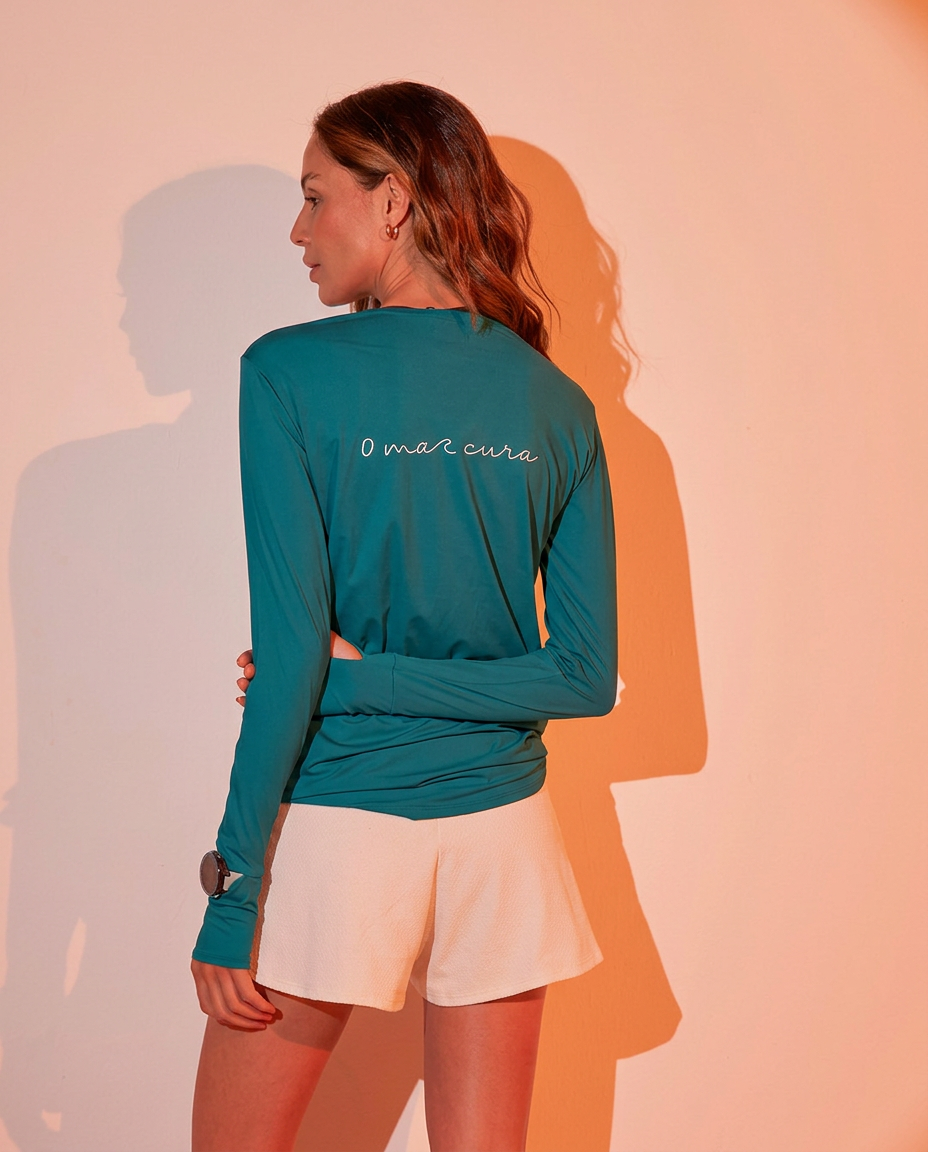 Blusa Feminina Manga Longa sem Capuz