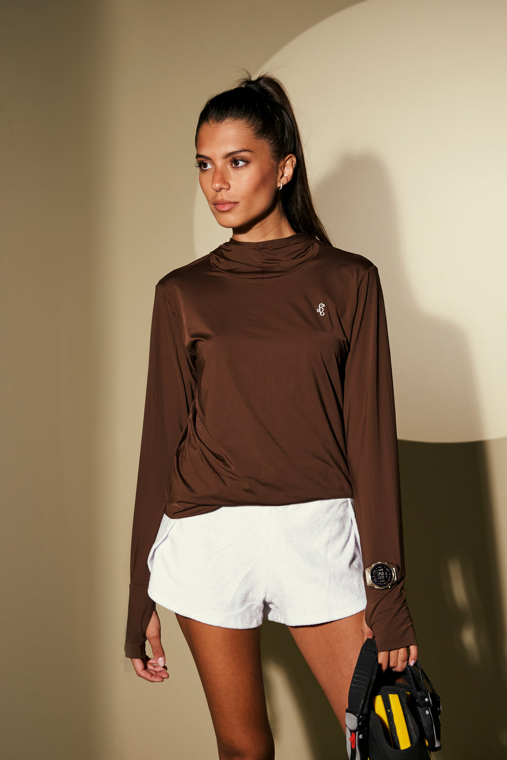 Lycra Feminina Capuz Café