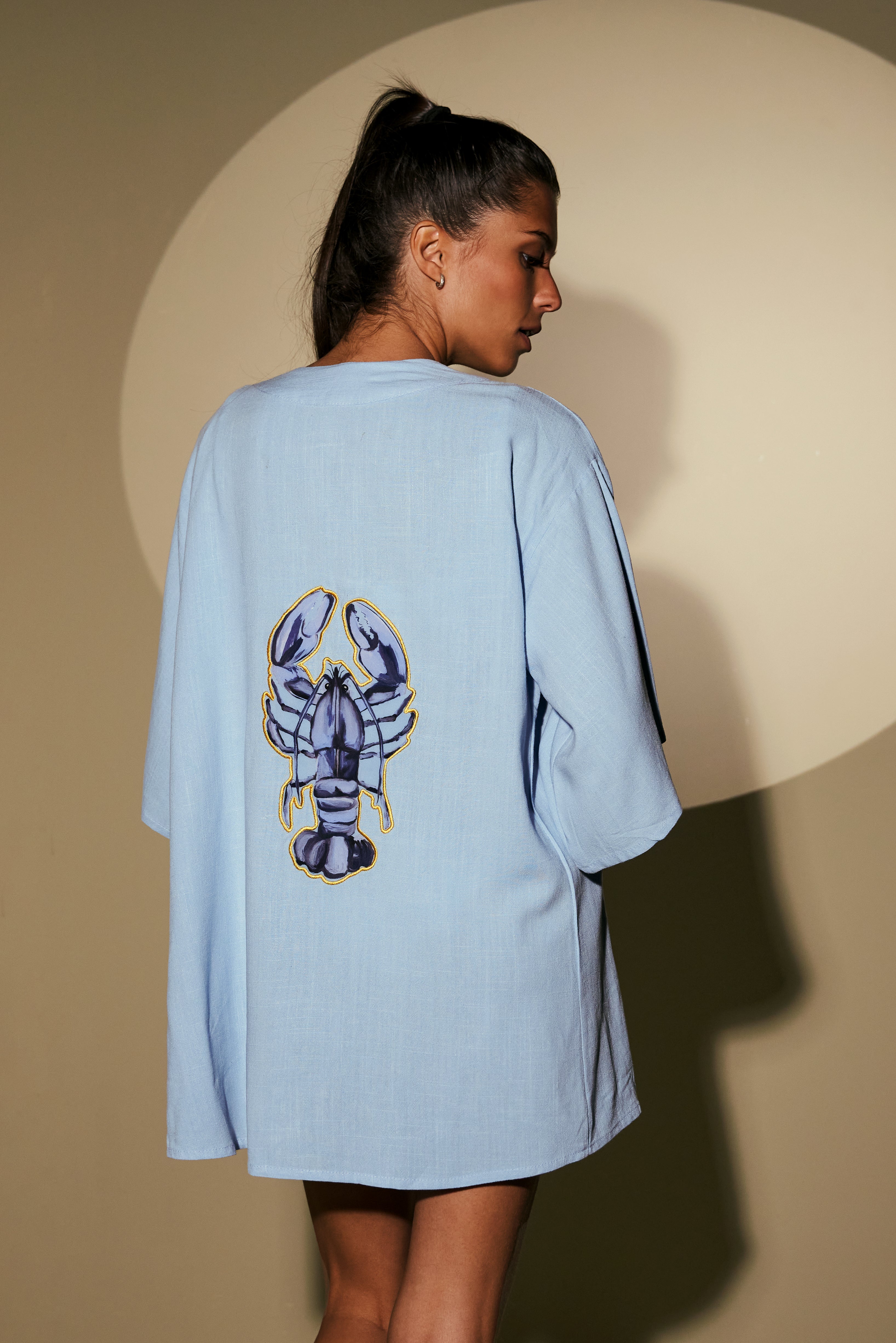 Kimono Lagosta Azul Claro