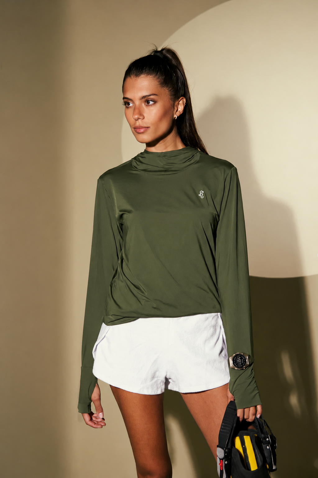 Lycra Feminina Capuz Manga Longa